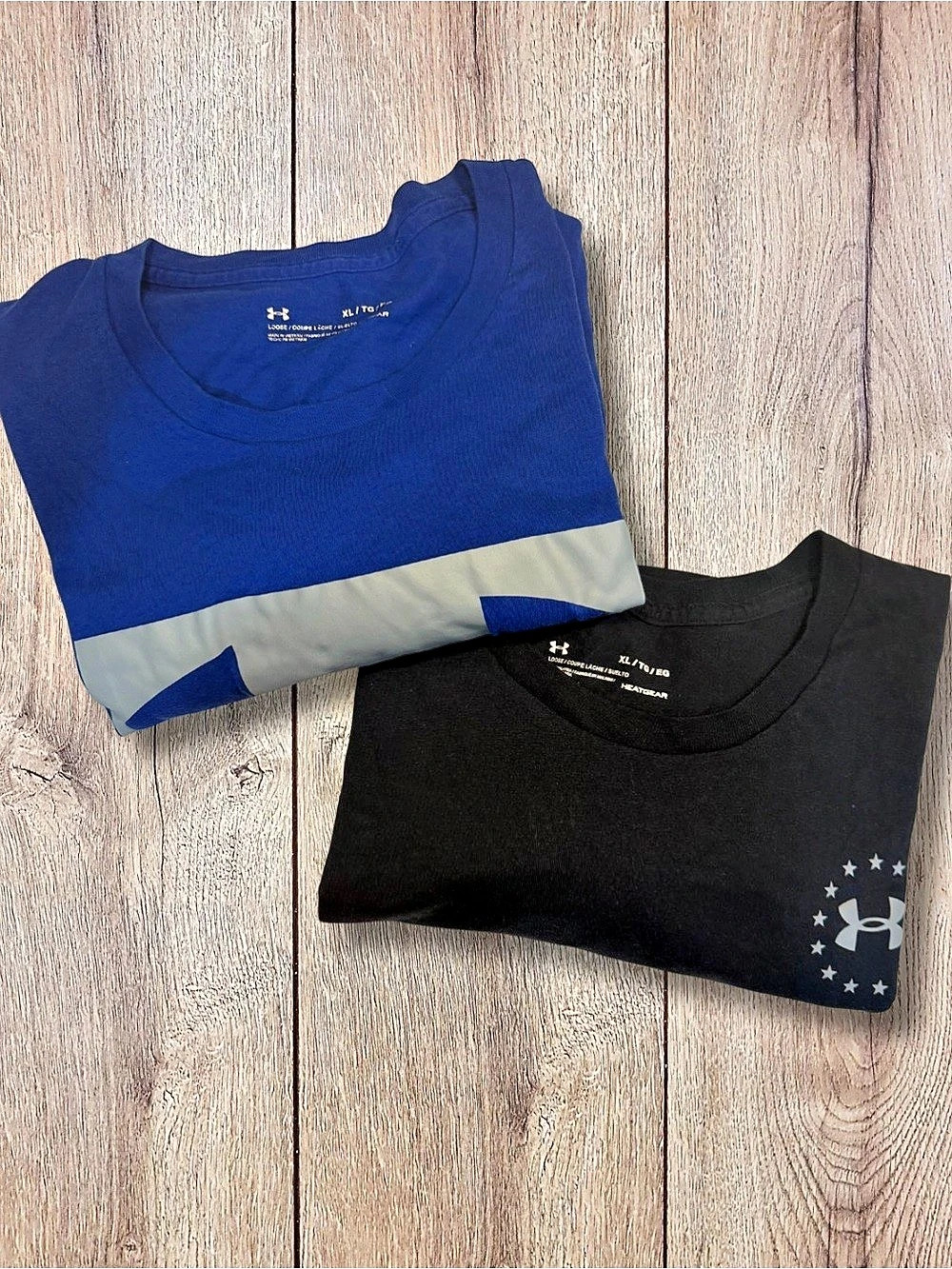 Under Armour Men's Short Sleeve Athletic Tees Blue & Black Like New